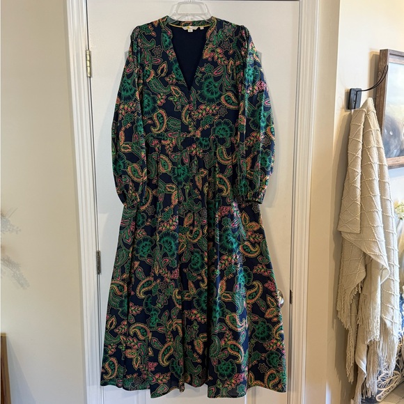 BODEN Women's Amelia Maxi V-neck Dress + Belt, Size UK 12, US 8 - Picture 2 of 15